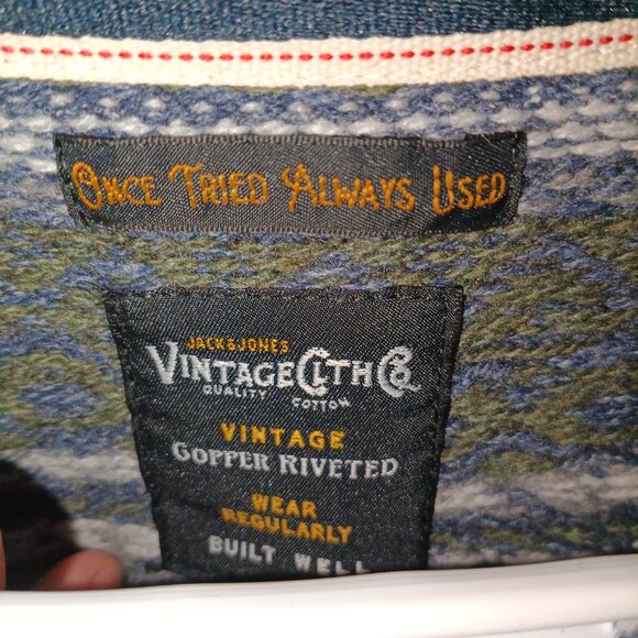 Jack & Jones Vintage Copper Riveted Shirt Wool Jumper [XL] -  Brand new with tag - Picture 2 of 6